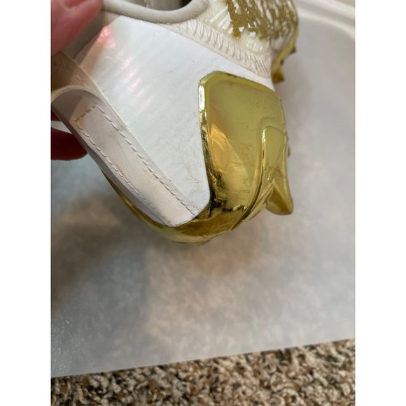 Adidas White & Gold Metallic Adizero Football Cleats GX5122 main image 6